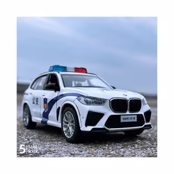Caipo 1:32 BMW X5M X5 SUV Alloy Model Car Toy Diecasts Casting Pull Back Sound and Light Car Toys For - White police