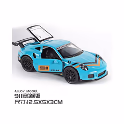 1:36 Diecast Alloy Car Model Children's Toy Car Open the door Decoration Cool Racing Car Boy toys Gift - Blue orange