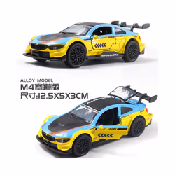 1:36 Diecast Alloy Car Model Children's Toy Car Open the door Decoration Cool Racing Car Boy toys Gift - M4 blue-yellow