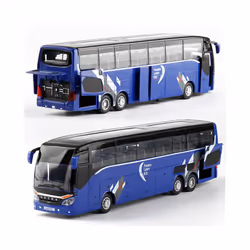 1:32 High Quality Alloy Business Bus Model Metal Diecasts Simulation Luxury Double Sightseeing Bus Pull - D