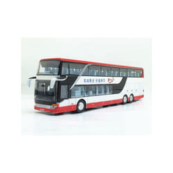 1:32 High Quality Alloy Business Bus Model Metal Diecasts Simulation Luxury Double Sightseeing Bus Pull - H