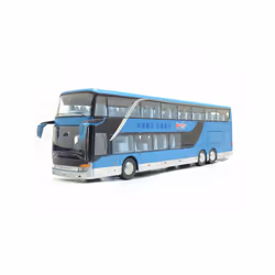 1:32 High Quality Alloy Business Bus Model Metal Diecasts Simulation Luxury Double Sightseeing Bus Pull - I