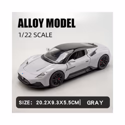 Large 1/22 Maserati MC20 Sport Car Alloy Model Car Diecast Metal Scale Collection Vehicle Model Sound - Gray