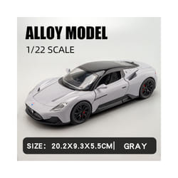 Large 1/22 Maserati MC20 Sport Car Alloy Model Car Diecast Metal Scale Collection Vehicle Model Sound - Gray
