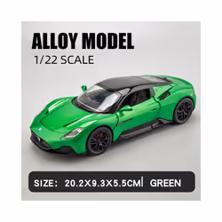 Large 1/22 Maserati MC20 Sport Car Alloy Model Car Diecast Metal Scale Collection Vehicle Model Sound - Green