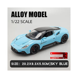 Large 1/22 Maserati MC20 Sport Car Alloy Model Car Diecast Metal Scale Collection Vehicle Model Sound - Sky blue box
