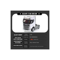1:50 Simulation Alloy Diecast Large Truck Head Model Container Toy Pull Back Sound Light Engineering - White Truck Head