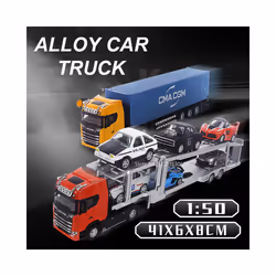 1:50 Simulation Alloy Diecast Large Truck Head Model Container Toy Pull Back Sound Light Engineering - Red Truck Head