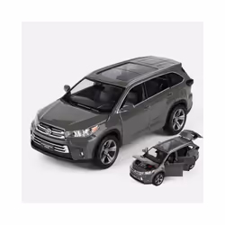 1:32 Toyota Highlander SUV Alloy Car Model Diecasts & Toy Metal Off-road Vehicles Car Model High Simulation - Gray