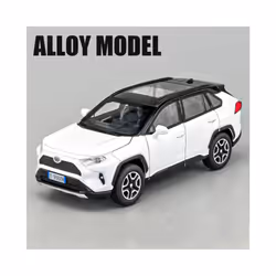 1:32 RAV4 SUV Alloy Car Model Diecast Metal Toy Vehicles Car Model High Simulation Sound and Light Collection - White