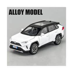 1:32 RAV4 SUV Alloy Car Model Diecast Metal Toy Vehicles Car Model High Simulation Sound and Light Collection - White