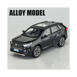 1:32 RAV4 SUV Alloy Car Model Diecast Metal Toy Vehicles Car Model High Simulation Sound and Light Collection - Black