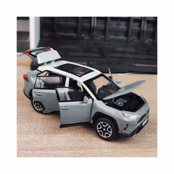 1:32 RAV4 SUV Alloy Car Model Diecast Metal Toy Vehicles Car Model High Simulation Sound and Light Collection - Black
