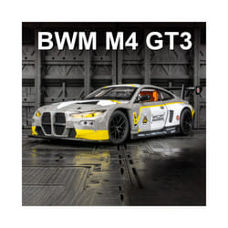 1:24 BMW M4 GT3 Alloy Sports Car Model Diecast Metal Toy Car Vehicles Model Simulation Sound and Light - M4 GT3 Gray
