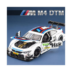 1:24 BMW M4 GT3 Alloy Sports Car Model Diecast Metal Toy Car Vehicles Model Simulation Sound and Light - M4 DTM White