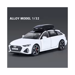1/32 Audis RS6 Avant Alloy Station Wagon Car Model Diecast Metal Sports Car Model Simulation Sound and - White