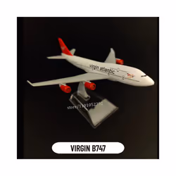 Scale 1:400 Metal Aircraft Model, Qantas A380 Airplane Diecast Plane Aeroplane Home Office Decor Mini - 119.VIRGIN B747