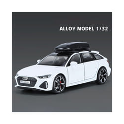 1:32 Audi RS6 Quattro Station Wagon Alloy Model Car Toy Diecasts Metal Casting Sound and Light Car Toys - White