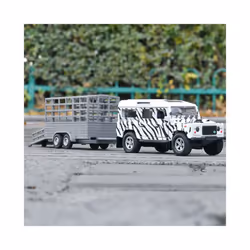 1/32 Alloy Truck Transport Car Vehicles Model Diecasts Toy Travel Touring Car Yacht Trailer Car Model - Camouflage