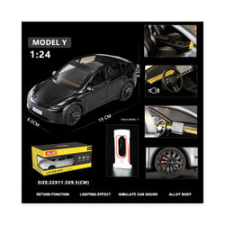 1:24 Simulation for Tesla MODEL Y SUV Alloy Cars Toy Diecasts Vehicles Metal Model Car Decoration for - Black