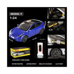 1:24 Simulation for Tesla MODEL Y SUV Alloy Cars Toy Diecasts Vehicles Metal Model Car Decoration for - Blue