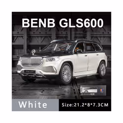 1:24 Benz Maybach Gls600 Alloy Car Model Sound And Light Pull Back Toy Car Suv Off-Road Vehicle Boy - White with box