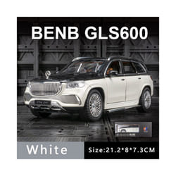 1:24 Benz Maybach Gls600 Alloy Car Model Sound And Light Pull Back Toy Car Suv Off-Road Vehicle Boy - White with box