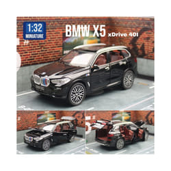 1/32 BMW X5 SUV Toy Car Model Diecast Metal Vehicle Miniature Sound & Light Pull Back Collection Gift - black