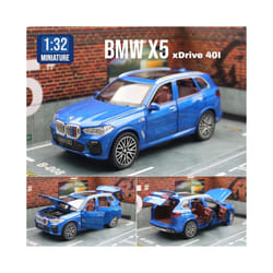 1/32 BMW X5 SUV Toy Car Model Diecast Metal Vehicle Miniature Sound & Light Pull Back Collection Gift - Blue