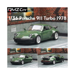 1/36 Porsche 911 Toy Car Model RMZ CiTY Miniature Racing Free Wheels Pull Back Diecast Metal Collection - green