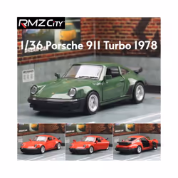 1/36 Porsche 911 Toy Car Model RMZ CiTY Miniature Racing Free Wheels Pull Back Diecast Metal Collection - Silver