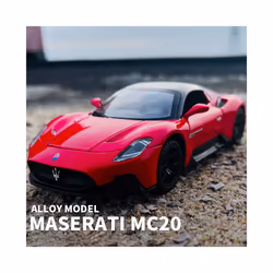 1:32 Maserati MC20 Sports Car Model Alloy Diecasts Metal Toy Vehicles Car Model Sound and Light Simulation - Yellow No box