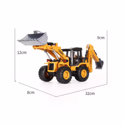 Diecast Excavator Tractor Cement Truck Car Bulldozer Crane Toy Model Boy Gift Digger Alloy+Plastic - 2 in 1