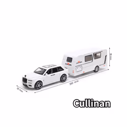 1/32 Trailer RV Truck Toy Model Car Alloy Diecast Off-road Vehicle Camper with Sound Light Toy Car Model - White Cullinan