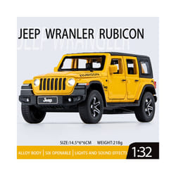 1:32 Jeeps Wrangler Rubicon Alloy Car Model Diecast Metal Off-road Vehicle High Simulation Sound Light - 32 Rubicon YELLOW