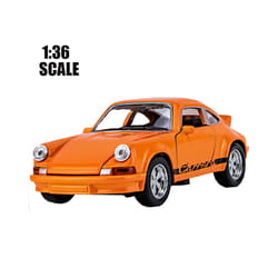 1:36 Classics Old Car Alloy Simulation Car Model With Sound And Light Metal Diecasts & Toy Vehicles - Orange