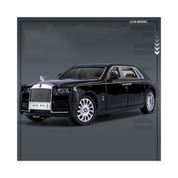 1/24 Rolls Royce Phantom Diecast Toy Cars Model Simulated Pull Back Limousine Zinc Alloy Metal Toy Car - Black