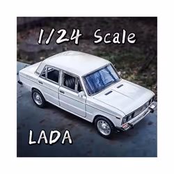 1/24 Scale LADA Toy Car Model Alloy Diecast 6 Doors Opened Pull Back Sound Light Scale Model Car Toys - Blue