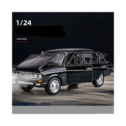 1/24 Scale LADA Toy Car Model Alloy Diecast 6 Doors Opened Pull Back Sound Light Scale Model Car Toys - Black