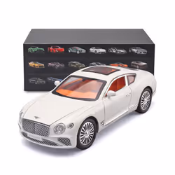 1:24 Continental GT Model Car Alloy Diecast Toy Car Collectible Pull Back Toy Vehicles With(Black) - white with box