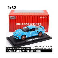 1:32 Porsche 911 GT3 RS Egghell White 1/32 Scale Diecast Metal Model Toy Sports Car - blue with box