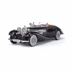 1/24 Scale 500K Vintage Car Model Toy Diecasts Alloy Sport Car Toys with Sound and Light Pull Back Vehicles - White