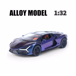 1:32 lambos Revuelto Supercar Alloy Model Car Toy Diecasts Casting Sound and Light Car Toys For Children - Purple