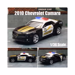 1/36 Chevrolet Camaro Super Sport Toy Car Model 5'' 1:36 RMZ CiTY Diecast Miniature Vehicle Pull Back - Police Car
