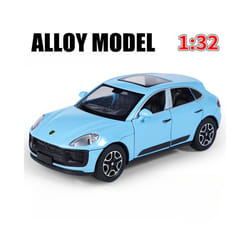 1/32 Macan T SUV Car Model Zinc Alloy Diecast Simulation Toy with Sound Light Pull Back Collecte Decorates - Blue