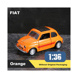 1:36 Alloy Vintage Diecast Car Model FIAT MINI Classic Pull Back Car Model Miniature Vehicle Replica - F-Orange