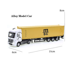 1:50 Diecast Alloy Truck Head Model Toy Container Truck Pull Back With Light Engineering Transport Vehicle - Container  white1