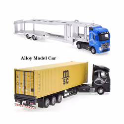 1:50 Diecast Alloy Truck Head Model Toy Container Truck Pull Back With Light Engineering Transport Vehicle - Transport White Box