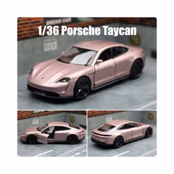 1/36 Porsche Taycan Toy Car Model For Children RMZ CiTY Diecast Super Sport Miniature Pull Back Collection - Coffee