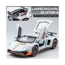 1:32 Lamborghini Aventador SVJ LP780-4 Super Sports Car Alloy Metal Diecast Model Car Sound & Light - grey
